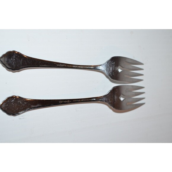 Oneida Stainless SUMMER MIST Salad Forks 6 1/8" Wm A Rogers AUTUMN GLOW 2 pc set - Picture 3 of 8